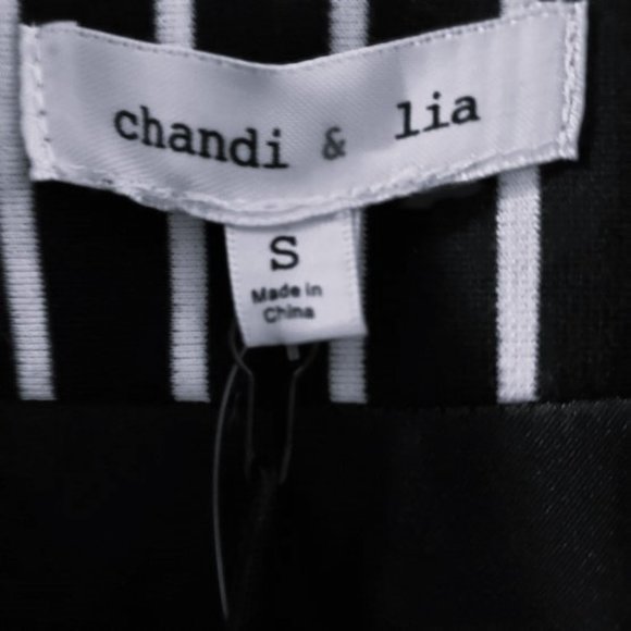 Chandi & Lia Black/White Striped Blazer Size S NWT - Picture 5 of 7